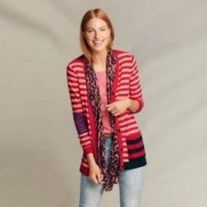 CAbi XL Red Striped Picnic Button Down Cardigan Summer Stripe